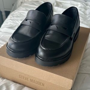 Steve Madden Black Lotto Loafers, Brand New in Box, Size 7
